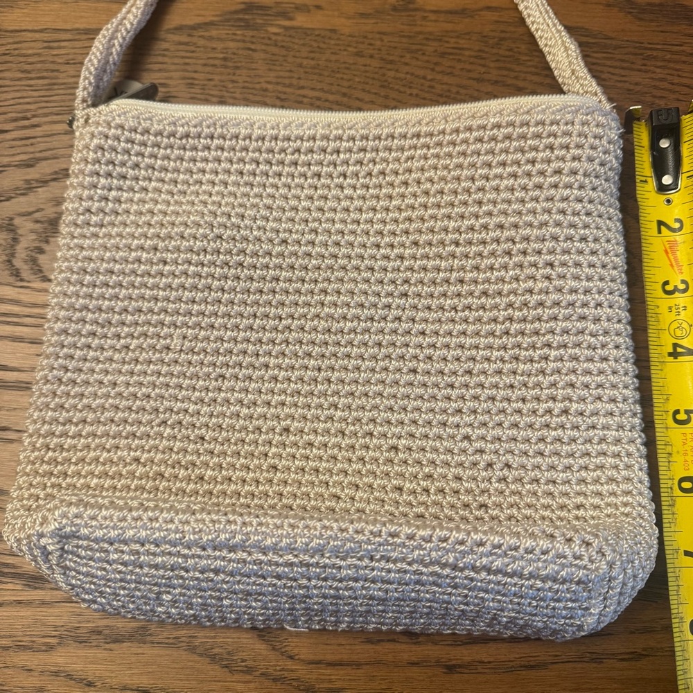 The Sak Beige shoulder Bag 00s 90s knit crochet Excellent‎ condition - Picture 9 of 11